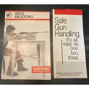 Boy Scouts Of America Vintage 1989 Rifle Shooting Book & Safe Gun Handling Flyer